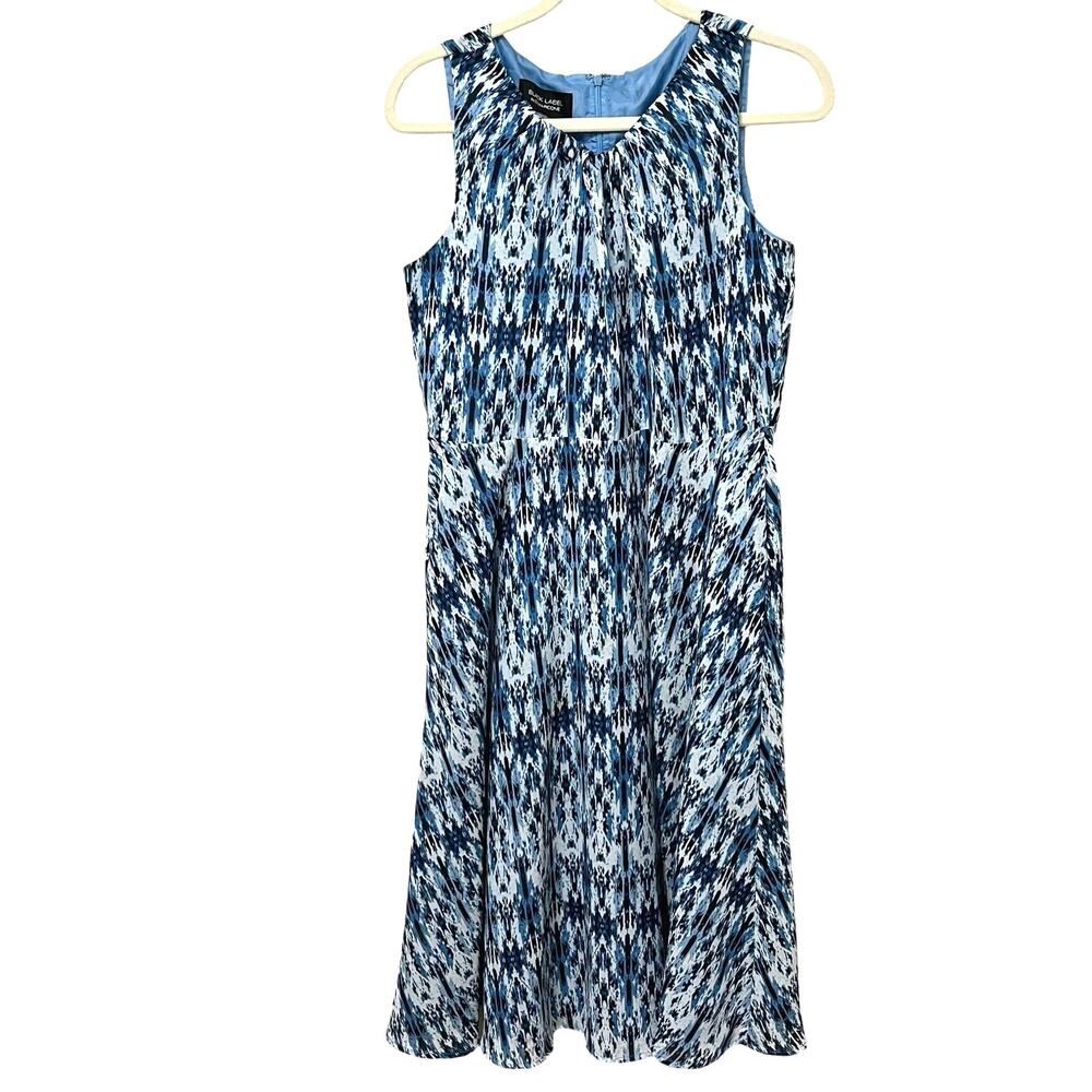 Black Label by Evan Picone Women’s Midi Dress Sz 12 Blue Completely Lined‎ Zip
